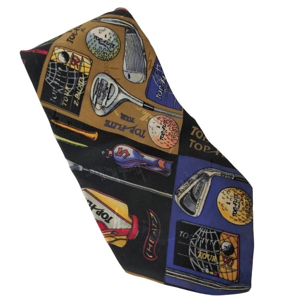 Vintage Nicole Miller Golf Silk Necktie 1994